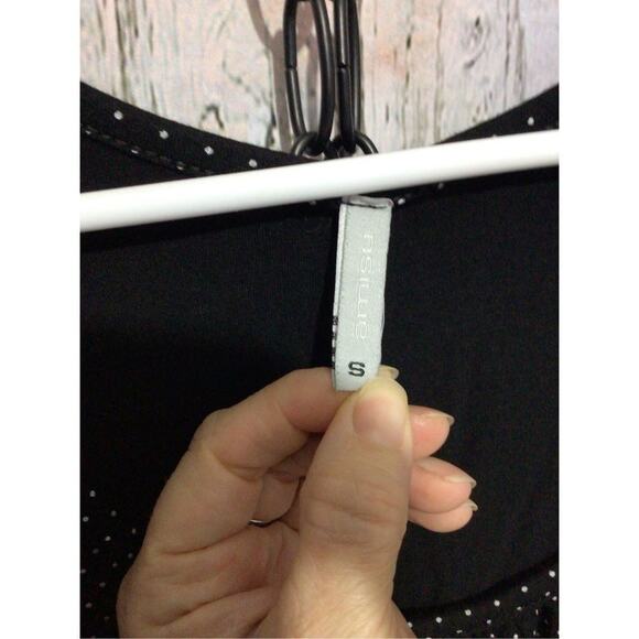 Amisu Black & White Polka Dot Tank Elastic Bottom Size Small - Picture 3 of 10